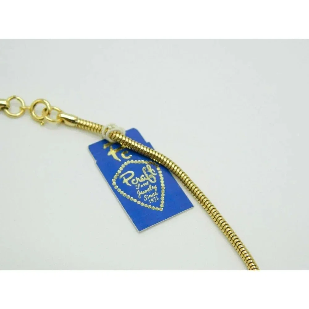 Pcraft Topaz Glass Rhinestone Gold Tone Pendant Ne